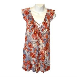 Kendal & Kylie Floral Summer Romper Shorts Flower Tomato zgirl Summer sz Large